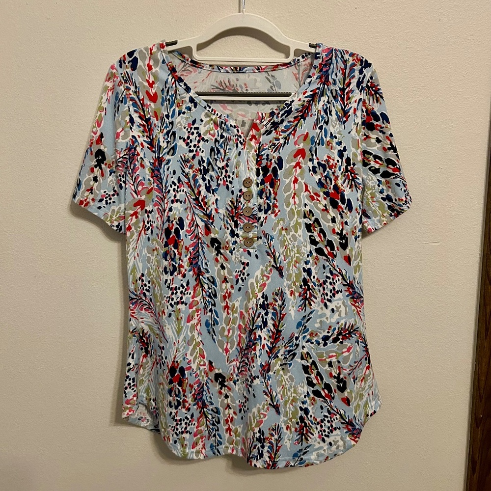 Colorful Loose Fit Top, Buttery Soft, Size Small